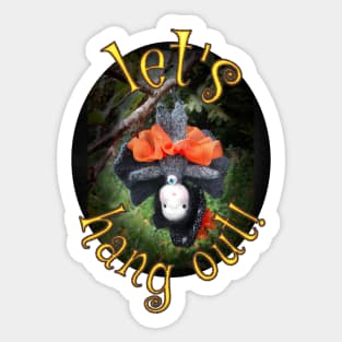 Let's Hang Out! for Halloween - A Bat Girl Doll Creation by Knitninja Sticker